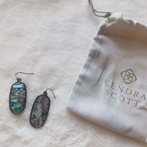 Kendra Scott Elle Black Abalone Rhodium Earrings